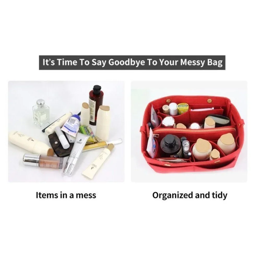 2 Purse Organizer Insert for Louis Vuitton speedy 30MM bags& Neverfull GM XL RED - Picture 10 of 12